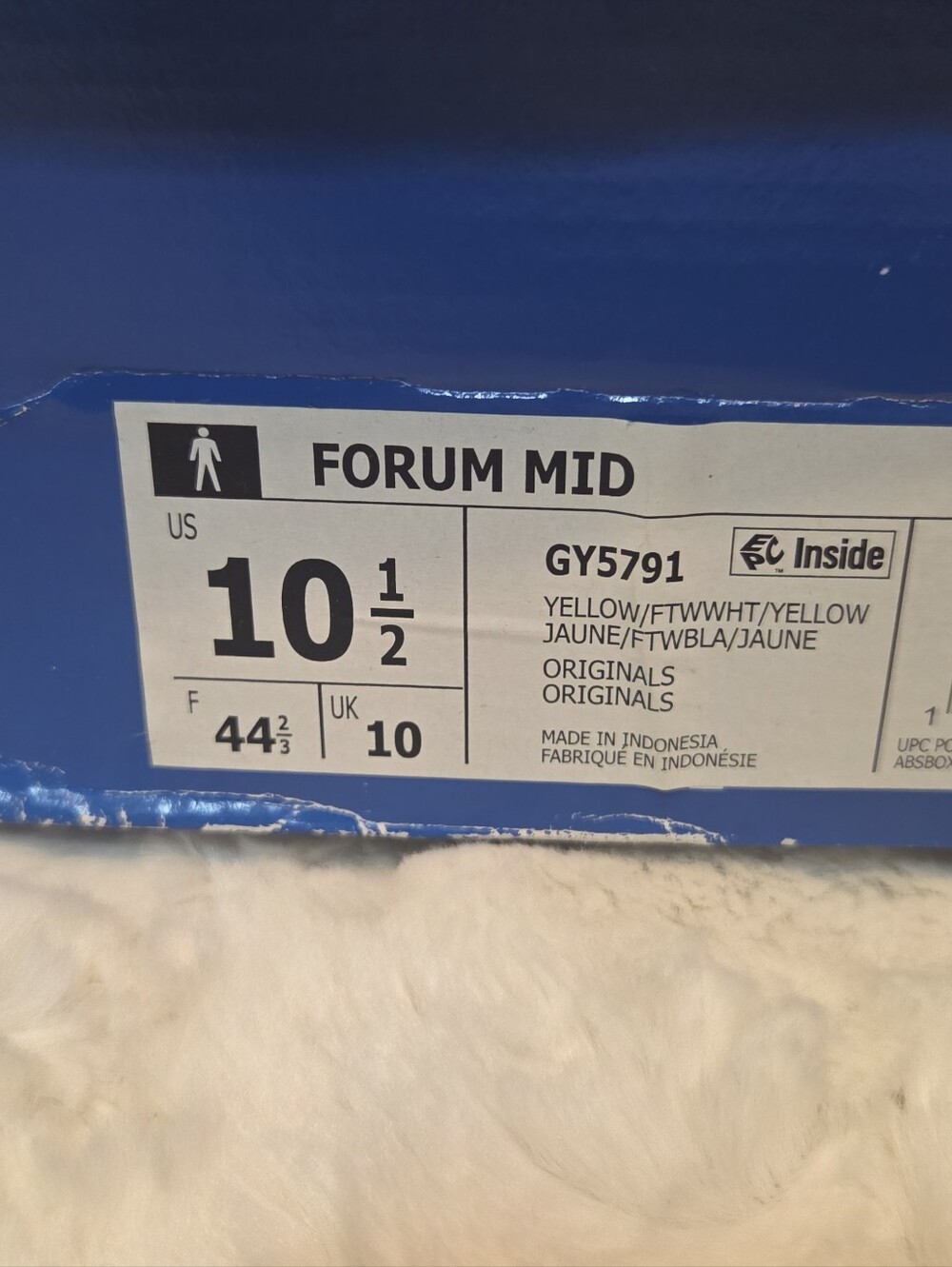 Size 10.5 - Adidas Forum Mid Yellow White GY5791  New In Box - Picture 6 of 11